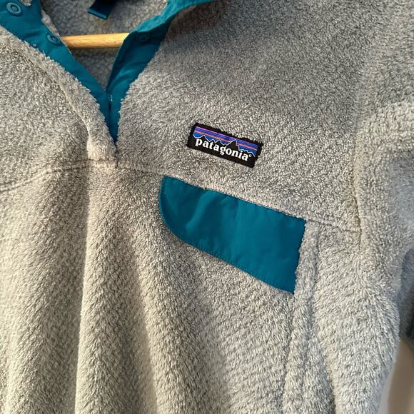 Women's Gray Patagonia Fleece Pull Over sz S Patagonia Re-Tool Fleece - Picture 6 of 9